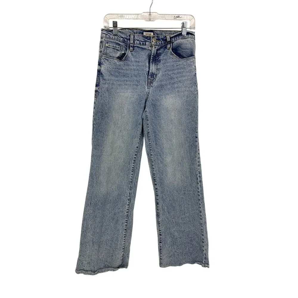 Kensie Jeans The Carla High Rise Wide Leg Womens Sz 6/28 Light Wash *HEMMED